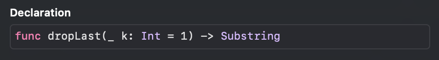 document of .dropLast()