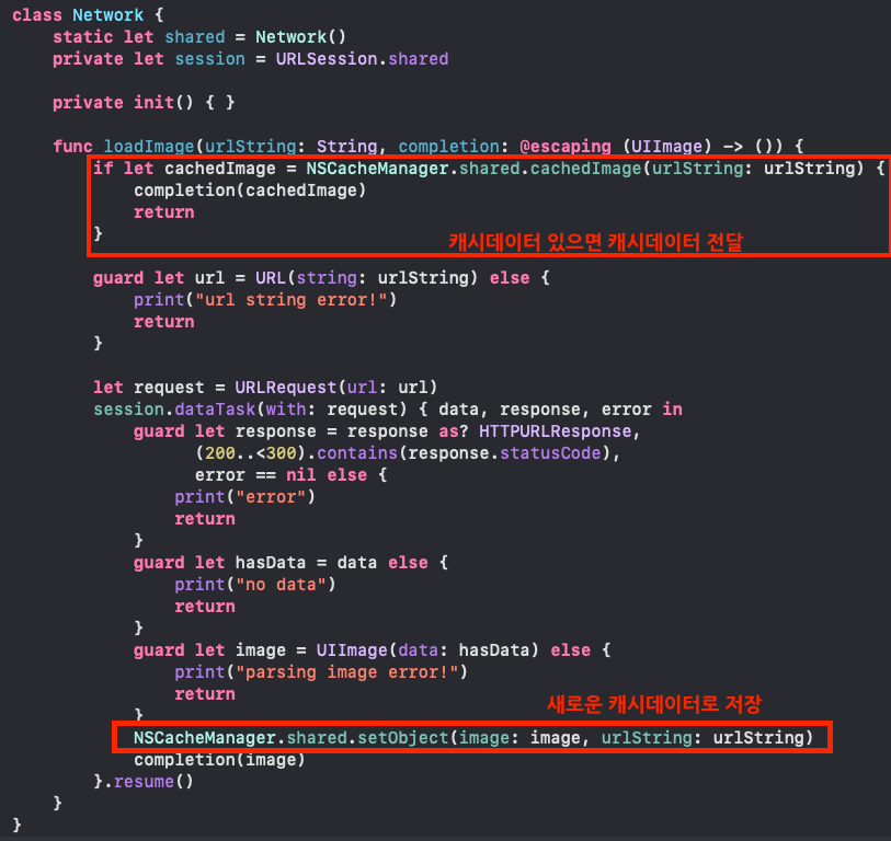networkManager with cache